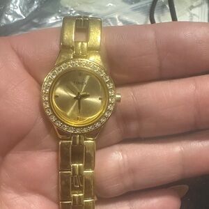 Timex Women's Gold-Tone Watch with Crystal Details